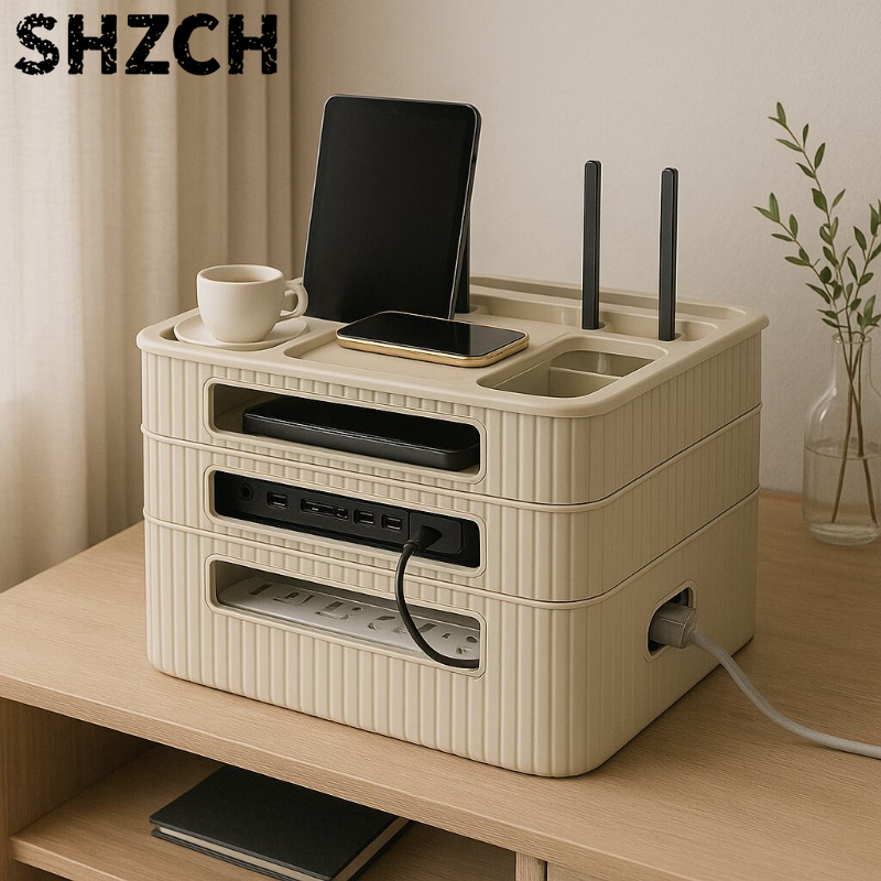 Cable Box Organizer - WiFi Router Storage Box TV Set-Top