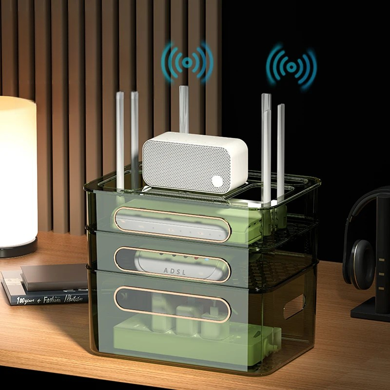 Cable Box Organizer - WiFi Wireless Router Storage Box, Desktop