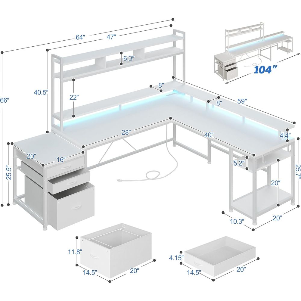 104-inch L-Shaped Desk for Dua - Desk Setup Dual Monitor review and price