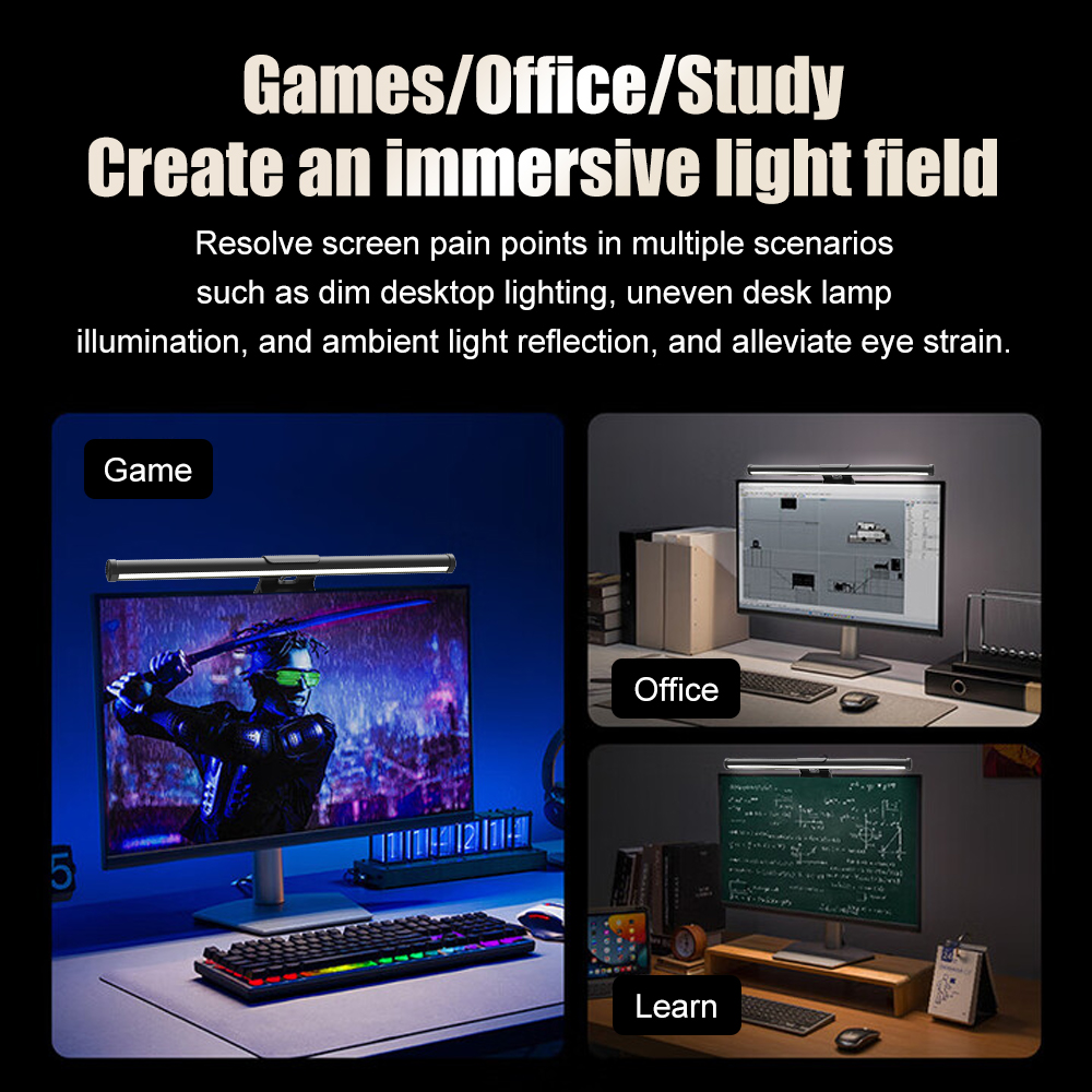 Setup Dimming Monitor Light Ba - Desk Setup For Studying review and price