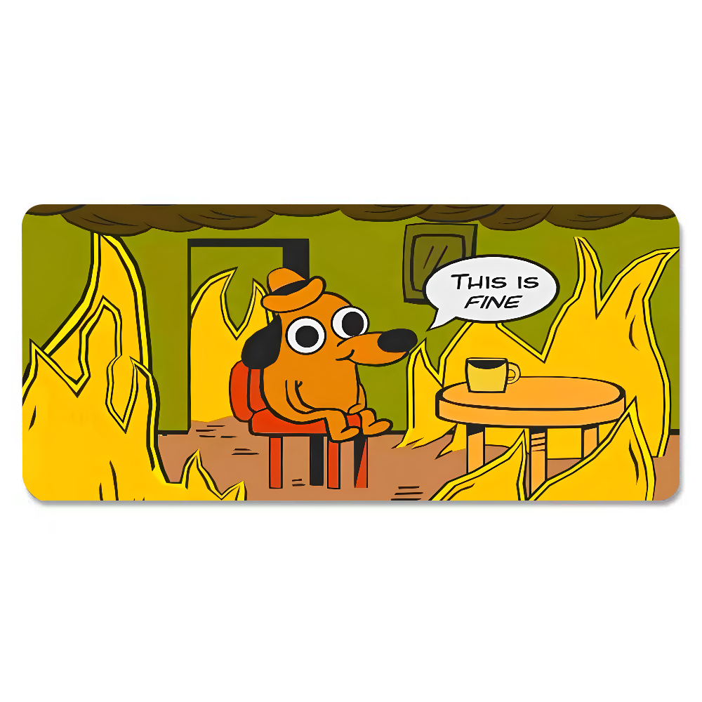 This Is Fine Dog Dachshund Mou - Desk Setup Mat review and price