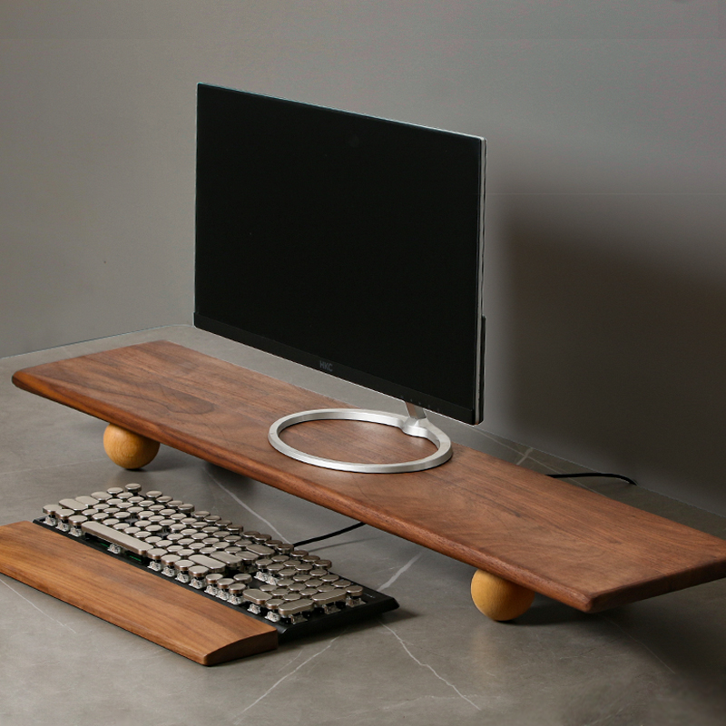 Natural Wood Desktop Riser Dua - Desk Setup Dual Monitor review and price