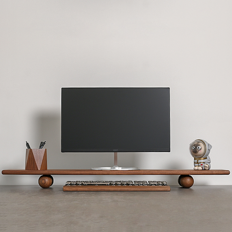 Natural Wood Desktop Riser Dua - Desk Setup Dual Monitor review and price