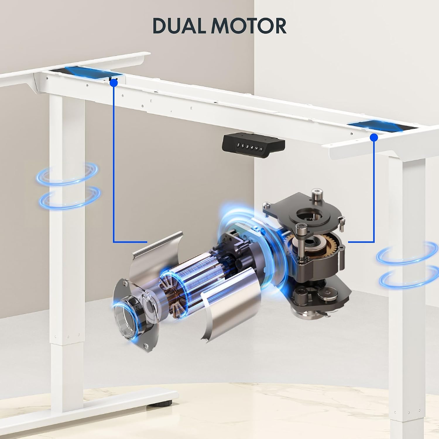 Large Dual Motor Electric Stan - Desk Setup Dual Monitor review and price