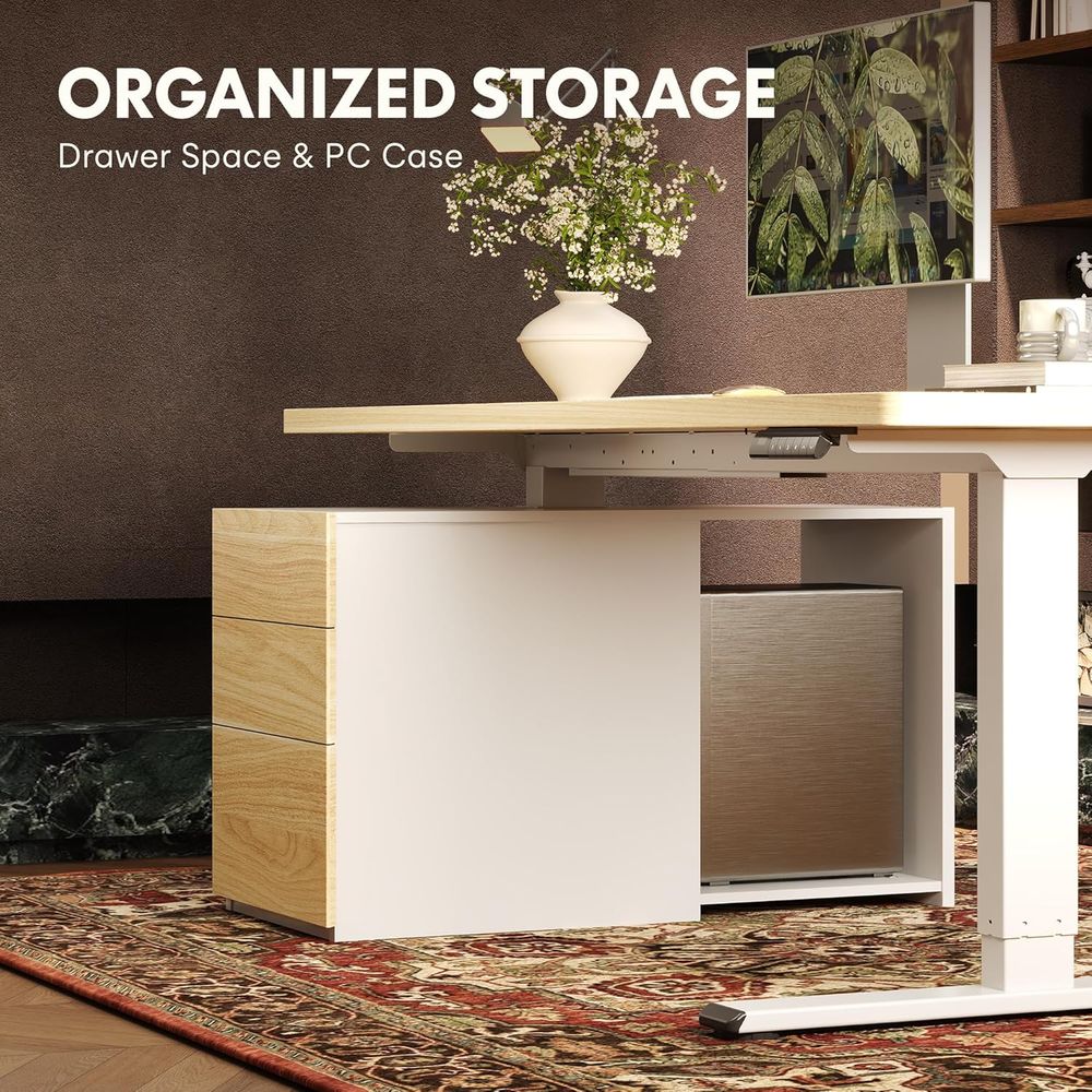 55 Large Dual Motor Standing D - Desk Setup Dual Monitor review and price