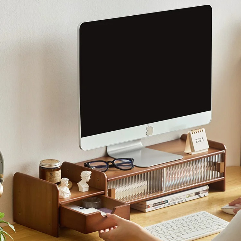 ‌Monitor Stand with Drawer-Adj - Monitor Riser Wood review and price