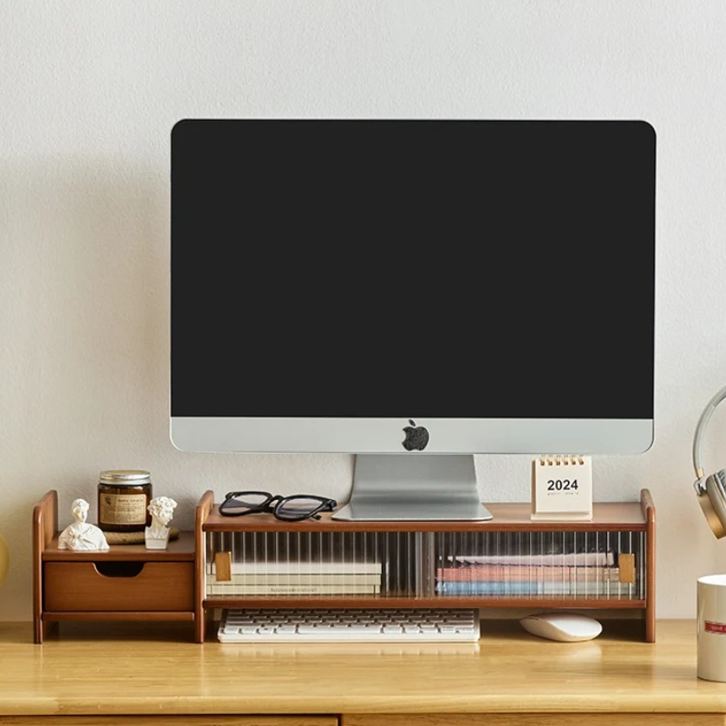 ‌Monitor Stand with Drawer-Adj - Monitor Riser Wood review and price