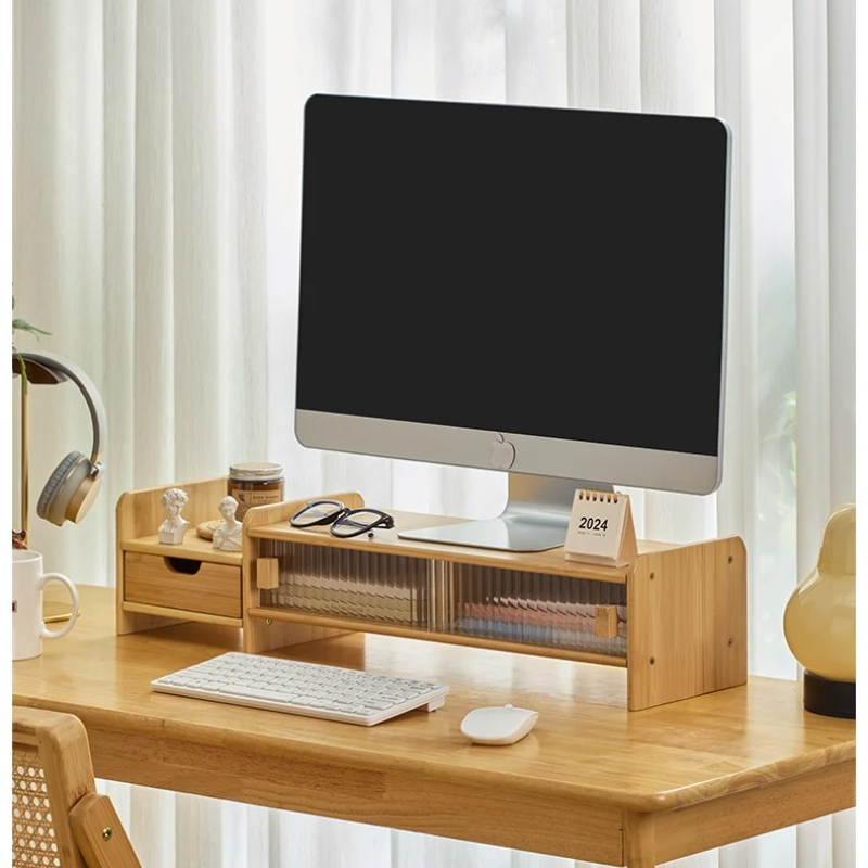 ‌Monitor Stand with Drawer-Adj - Monitor Riser Wood review and price