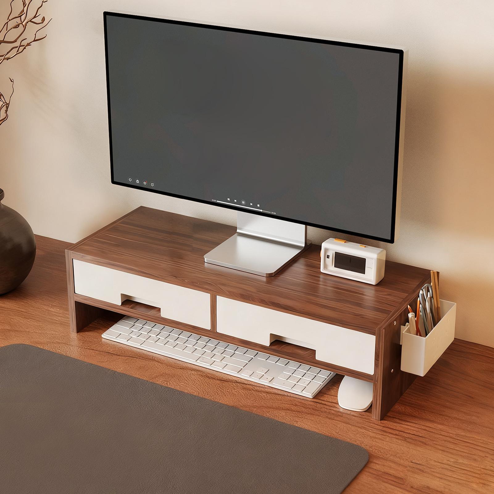 Desk Monitor Stand Riser Doubl - Monitor Riser Wood review and price