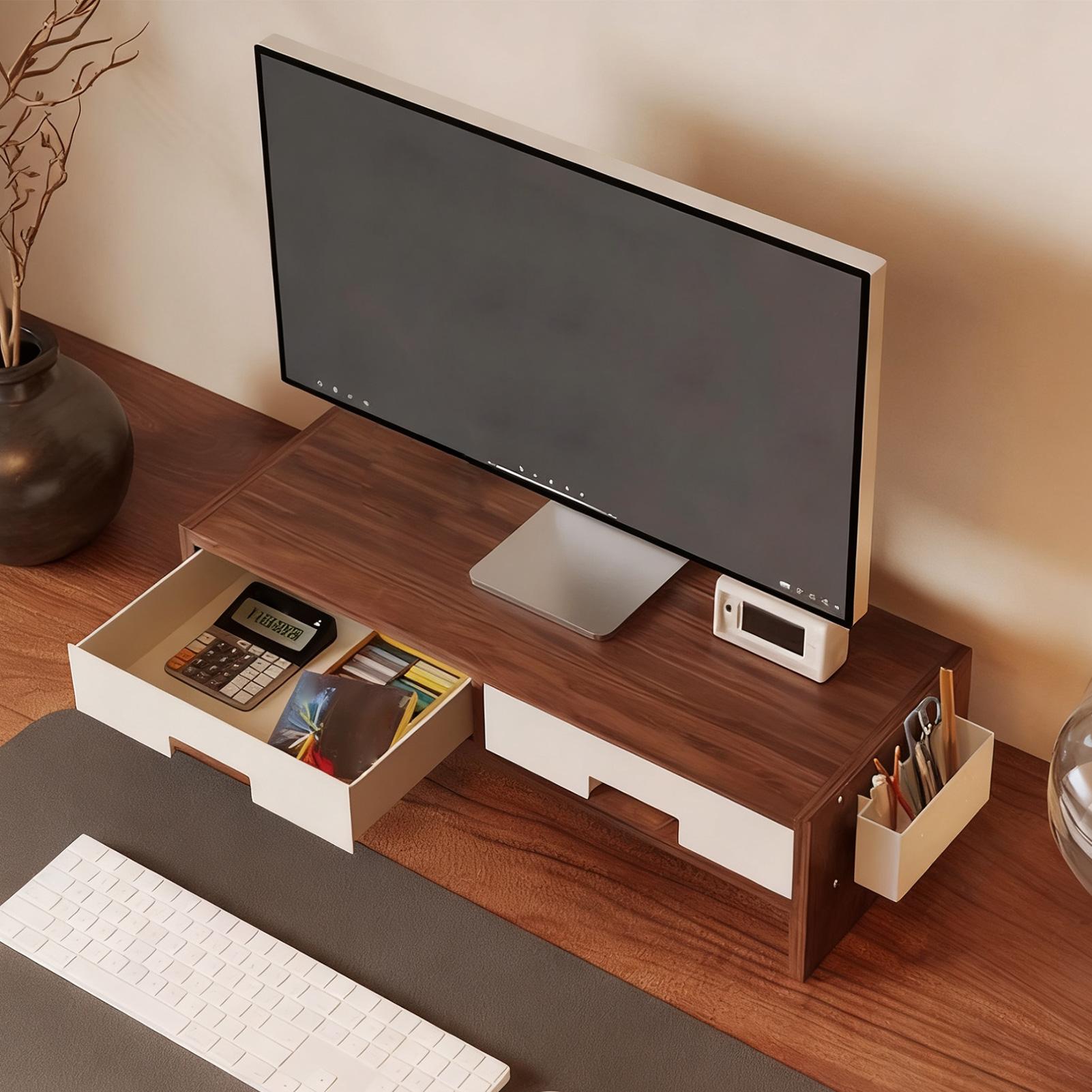 Desk Monitor Stand Riser Doubl - Monitor Riser Wood review and price
