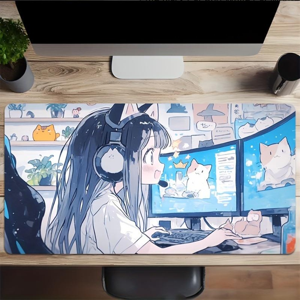 Cartoon Esports Girl Game Mous - Desk Setup Simple review and price