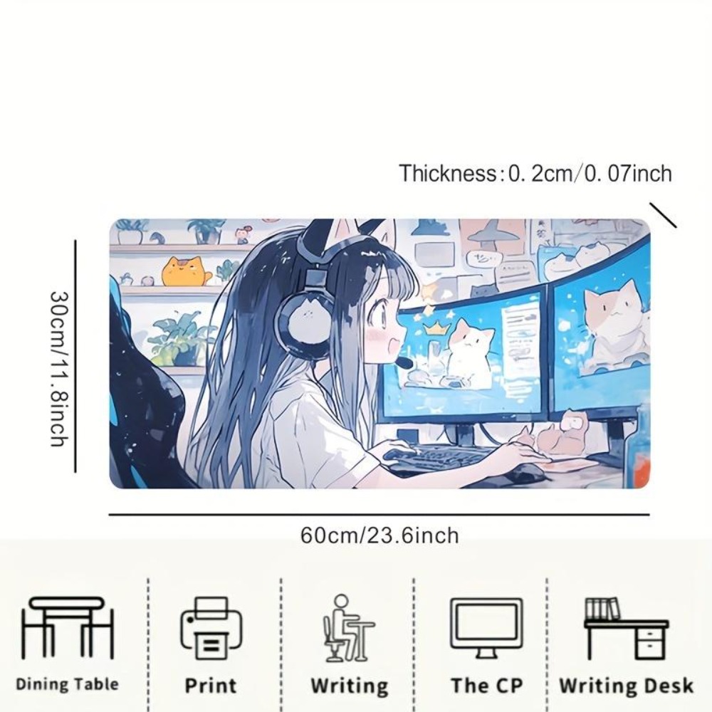 Cartoon Esports Girl Game Mous - Desk Setup Simple review and price