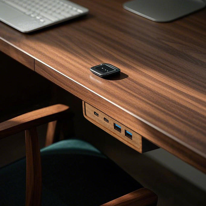 USB 3.2 Hub with Self-Adhesive - Monitor Riser Wood review and price