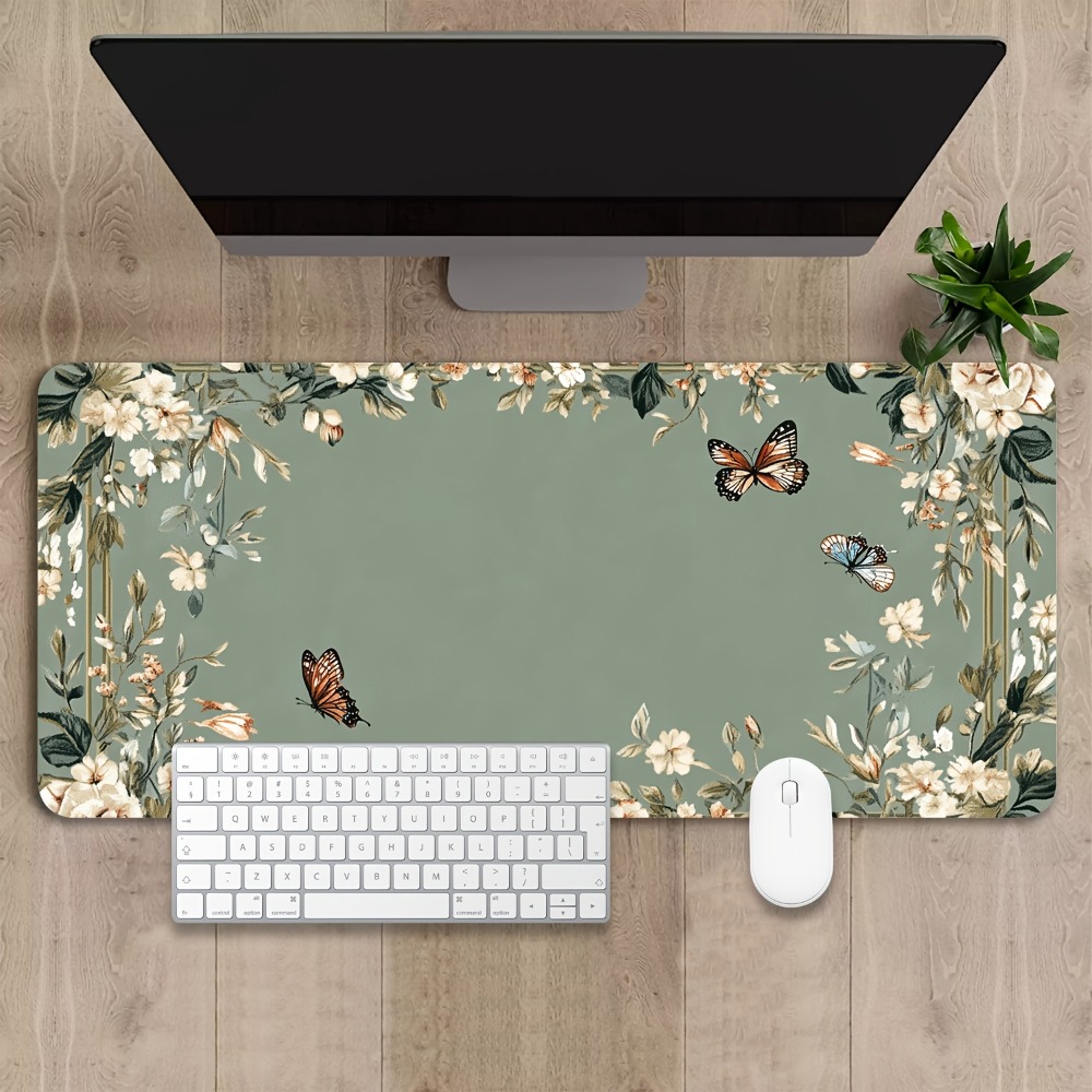 Plant table mat with butterfly - Desk Setup Simple review and price