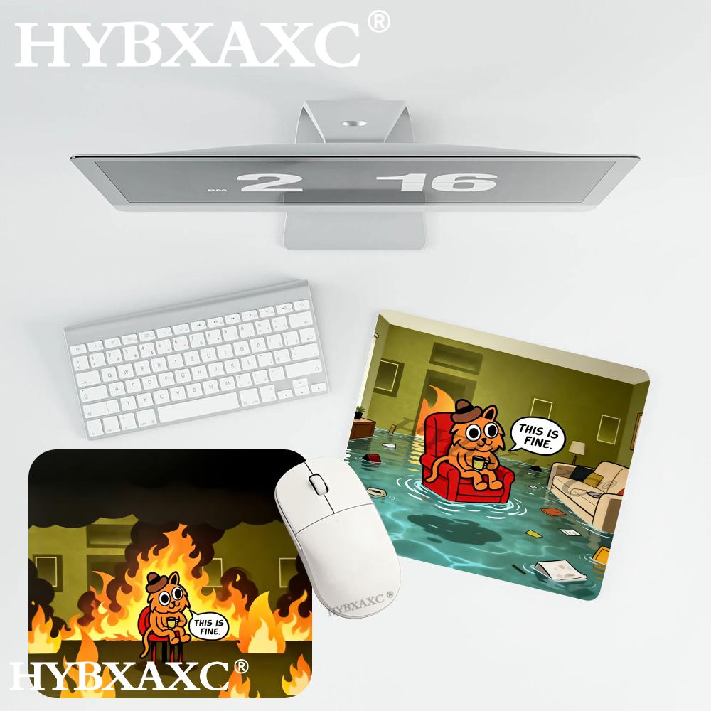 HYBXAXC This Is Fine Cat Meme  - Desk Setup Or Set Up review and price
