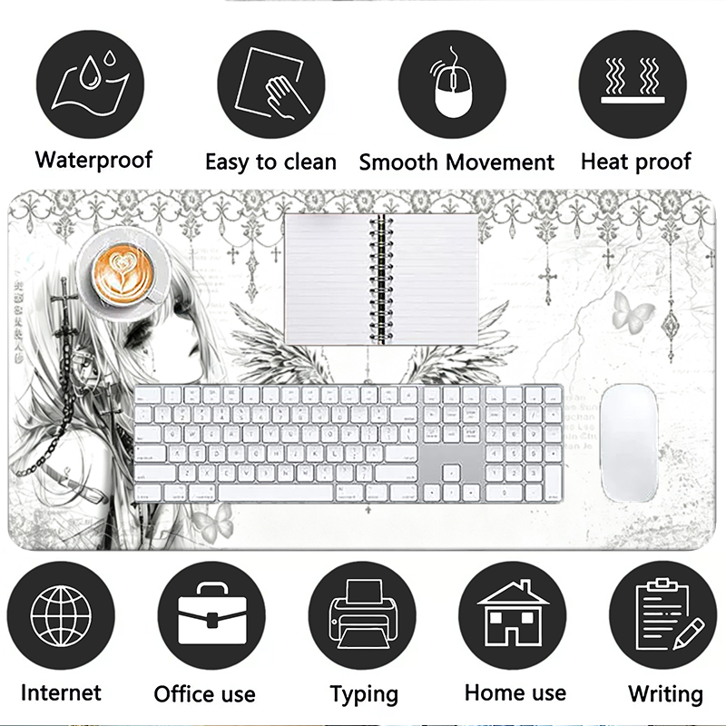 Leather Mousepad Black White A - Desk Setup Mat review and price