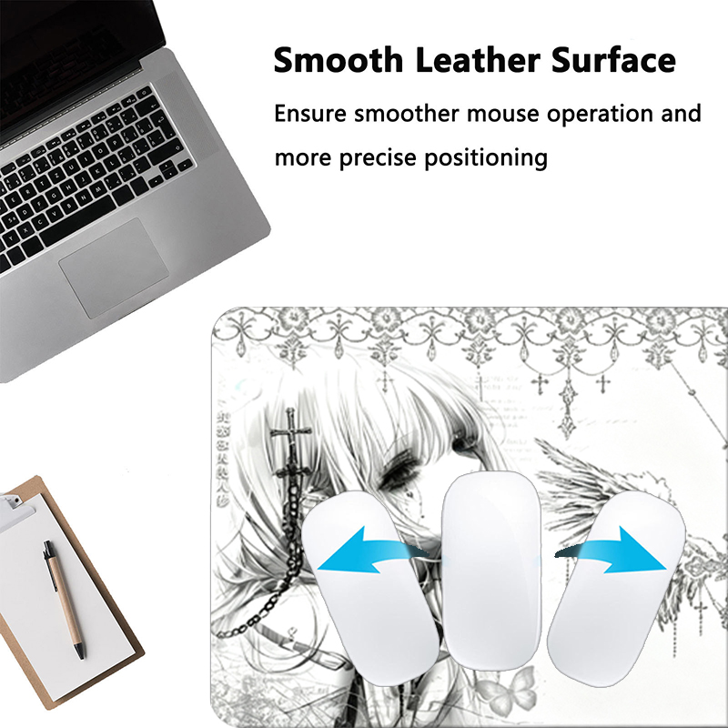 Leather Mousepad Black White A - Desk Setup Mat review and price